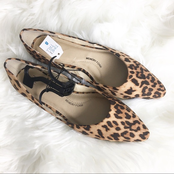 Time And Tru Point Ballet Flats Animal Print Shoes - Picture 2 of 3
